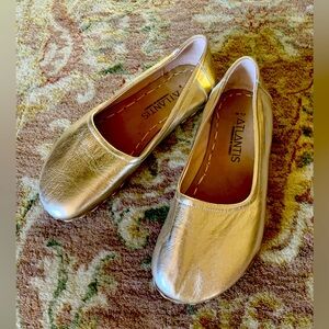 Handmade Gold Ballet flats Size 7.5